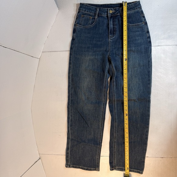 WIND OF CNOUY Denim Jeans Women's M Embroidered Logo Straight Leg - Picture 11 of 16